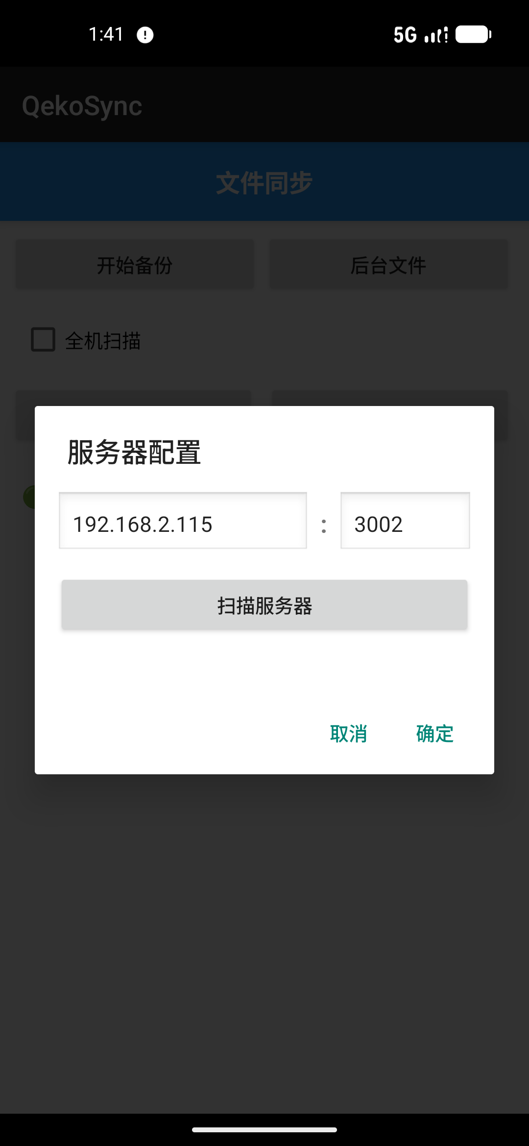 服务器扫描界面